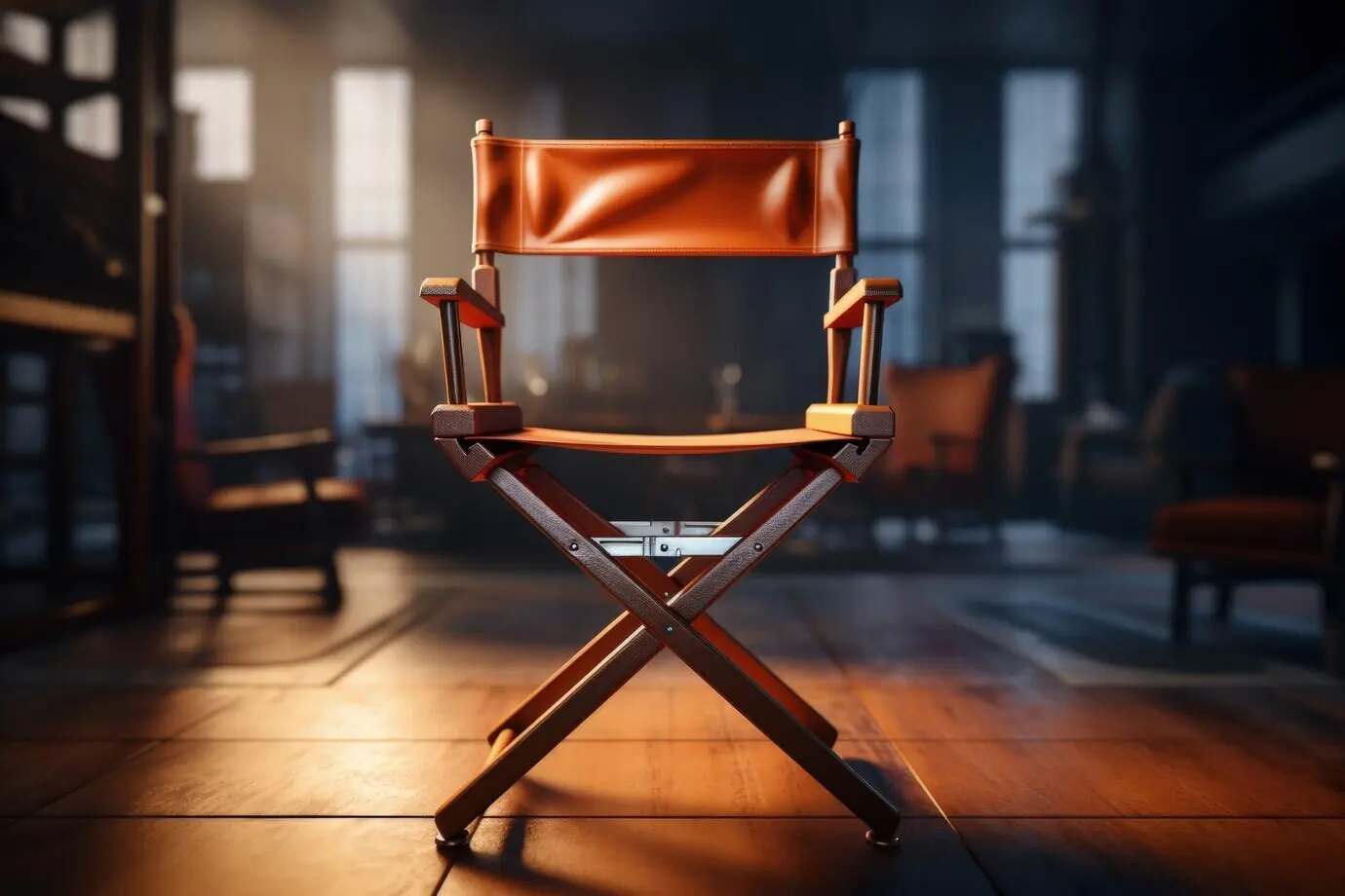 Ansicht eines 3D-Regiestuhls eines Filmregisseurs